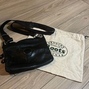 Roots leather shoulder bag